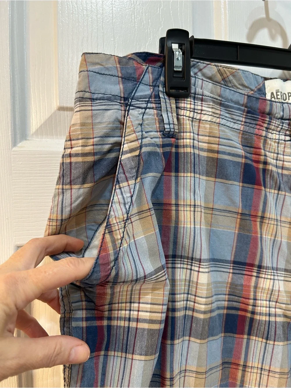Aeropostale Men's Plaid Shorts Size‎ 36 Pockets Preppy Grunge Timeless Vacation